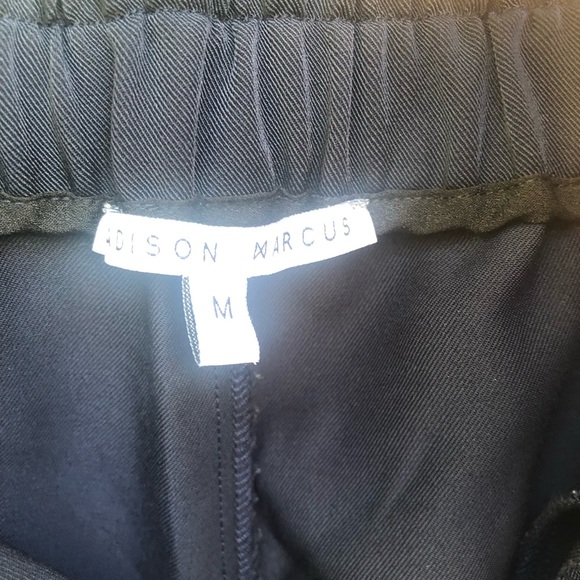 Stunning Madison Marcus Navy blue with Rainbow Tape Side Split Pants Size M - Picture 7 of 8